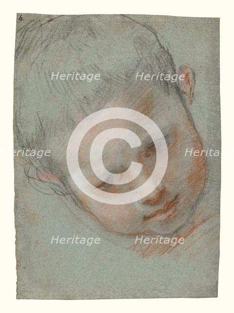 Head of a Boy (recto); Figure Studies (verso), about 1586-1589. Creator: Federico Barocci.