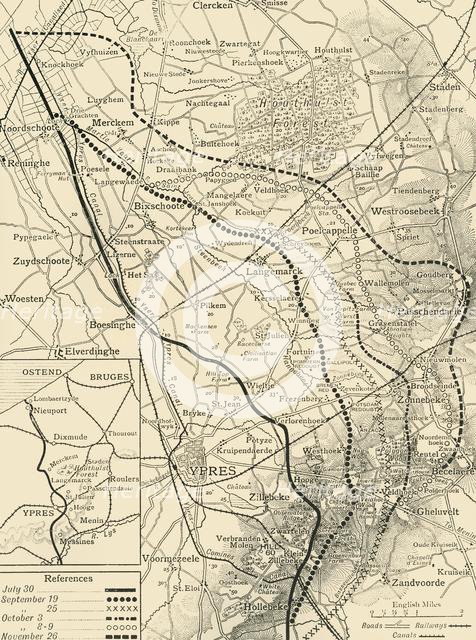 'The Battles of the Flanders Ridges, July 30-November 26, 1917', (c1920).  Creator: Unknown.