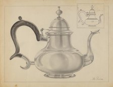 Silver Teapot, c. 1936. Creator: Horace Reina.