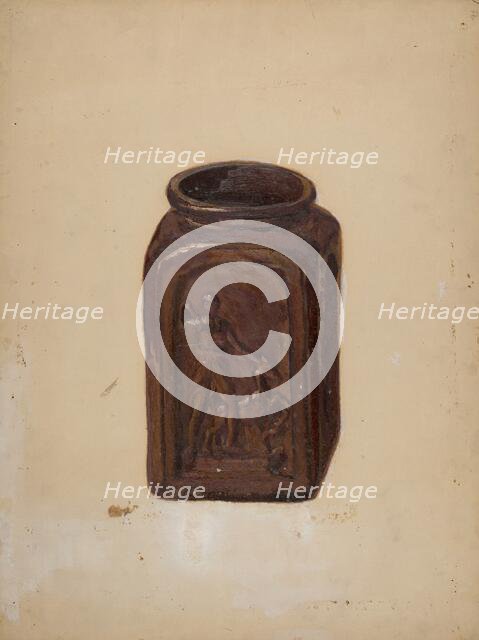Jar, c. 1937. Creator: C.W. Perky.