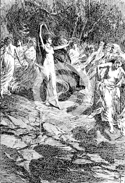 Sketches from the...Exhibitions: "The Witches’ Dance", G. P. Jacomb Hood, Royal Academy, 1890.  Creator: Unknown.