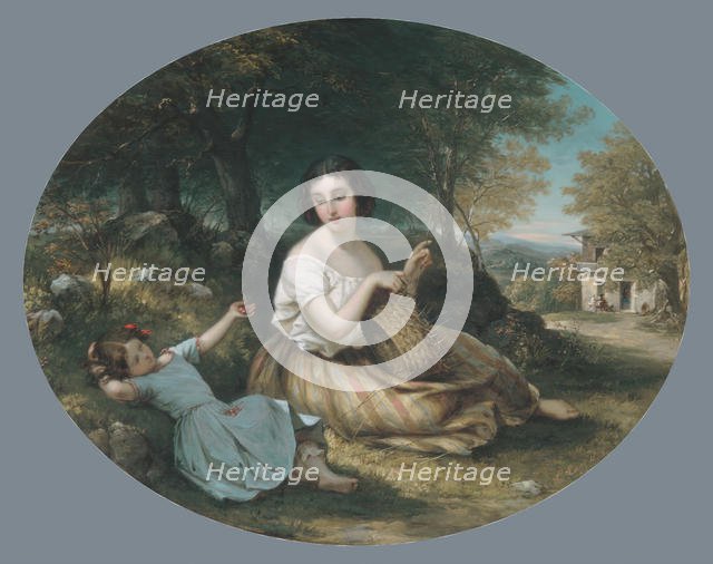 The Basket Maker, 1853. Creator: Louis Lang.