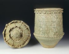 Celadon glazed burial jar with cover, Ly dynasty, Vietnam, 11th-mid 12th century. Artist: Unknown