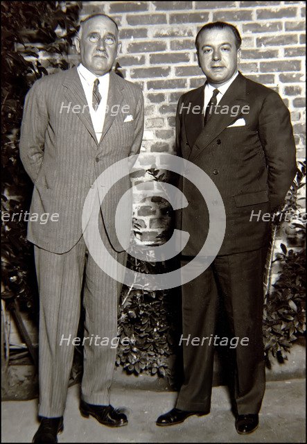 Carlos Arniches and Jacinto Guerrero, Spanish playwright and composer.