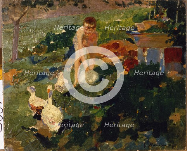  'Boy at river' by Josep Navarro Llorens.