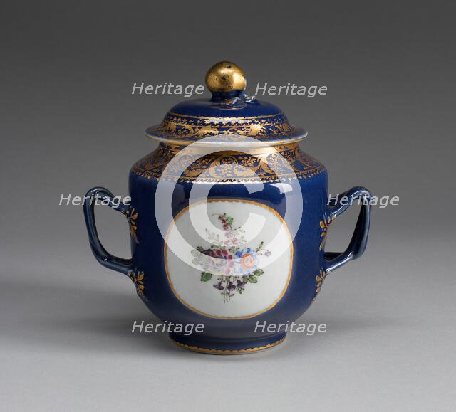 Sugar Bowl with Cover, China, c. 1800; gilding possibly added in Europe, c. 1820. Creator: Unknown.