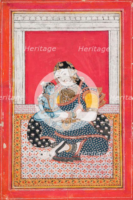Krishna and Yashoda, 19th century. Creator: Unknown.