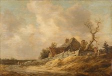 Dirt Road with Farmhouse and Board Fence, 1629. Creator: Jan van Goyen.