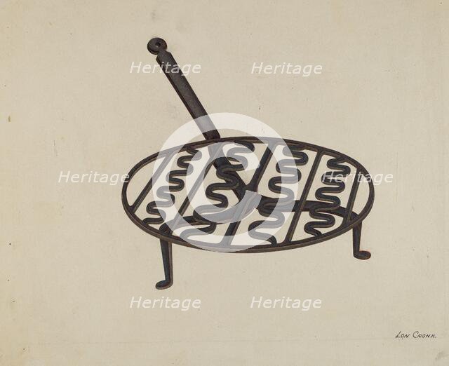 Wrought Iron Trivet, c. 1941. Creator: Lon Cronk.