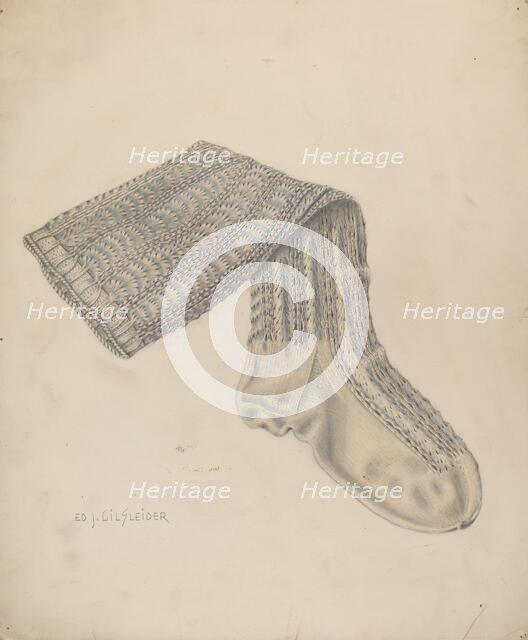 Knit Hose, 1935/1942. Creator: E. J. Gilsleider.
