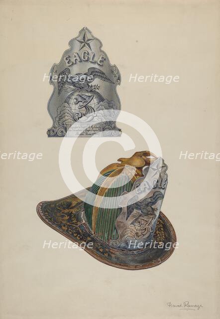 Fireman's Helmet, c. 1939. Creator: David Ramage.