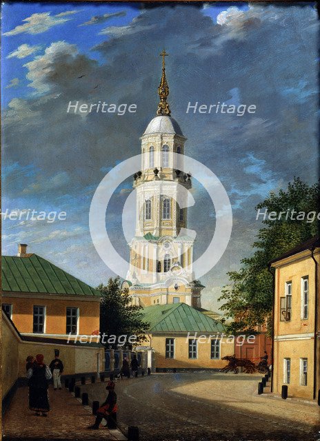 Krivokolenny pereulok in Moscow, 1843. Artist: Bodri, Karl Petrovich (1812-1894)