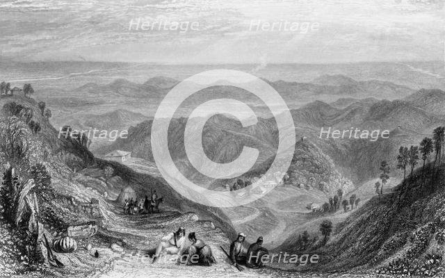 'Mussooree and the Dhoon, from Landour', 1838. Creator: George Francis White.
