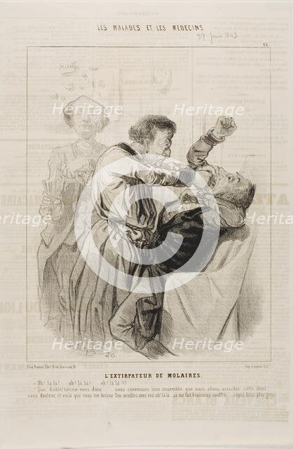 The Tooth Puller (plate 15), 1843. Creator: Charles Emile Jacque.