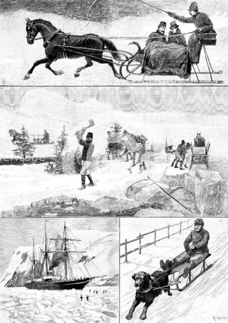 Winter Scenes in Newfoundland, 1890. Creator: R. Taylor.