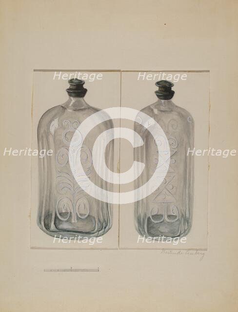 Cordial Bottle, c. 1936. Creator: Gertrude Lemberg.