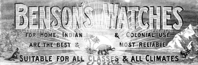 Benson's Watches, 1883. Creator: Unknown.