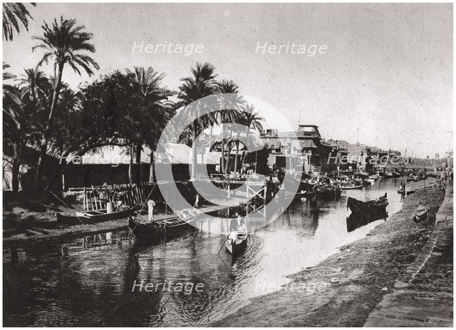 Ashar Creek leading to the Shatt al-Arab, Basra, Iraq, 1925.Artist: A Kerim