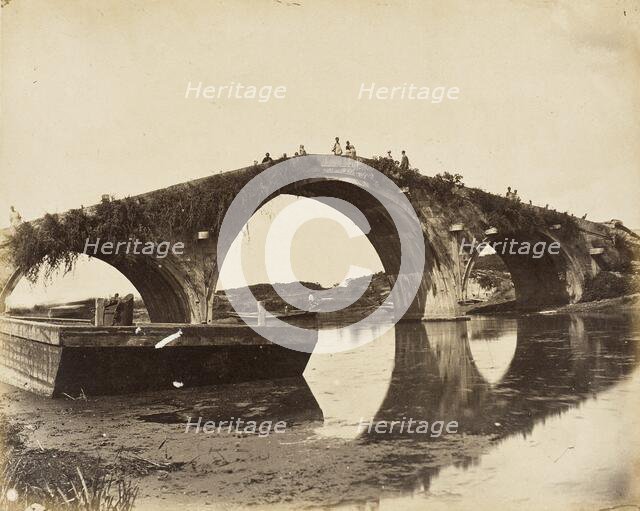 Three-arched Stone Bridge, S. China, 1860. Creator: Felice Beato.
