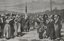 The Breton Mobile Guard bidding farewell to their families, 1871.  Creator: Enrique Laporta Valor.