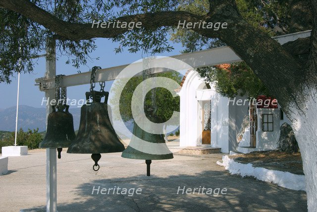 Bells from old bell tower, Monastery of Agrilion, Kefalonia, Greece