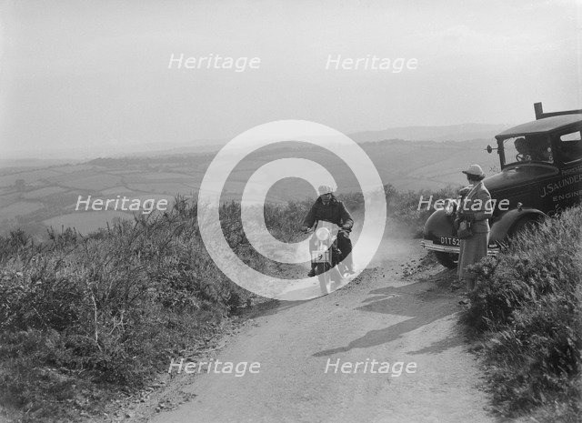 490 cc DKW of HS Yelland competing in the MCC Torquay Rally, 1938. Artist: Bill Brunell.