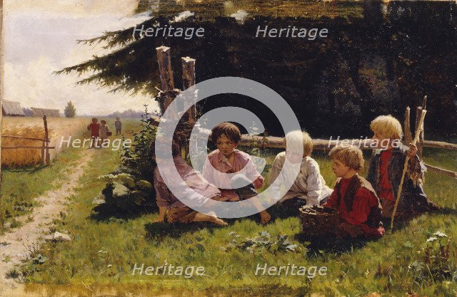 Children in ambush. Artist: Pryanishnikov, Illarion Mikhailovich (1840-1894)