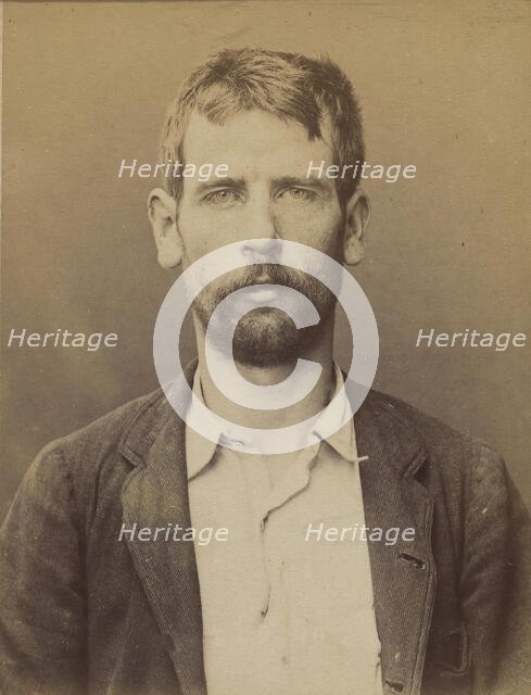 Foussard. Eugène. 26 ans, né le 7/12/67 à Dangeul (Sarthe). Peintre en bâtiment. Anarchist..., 1894. Creator: Alphonse Bertillon.