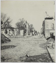 Main street of Champigny, Champigny-sur-Marne, 1871. Creator: Hippolyte Blancard.