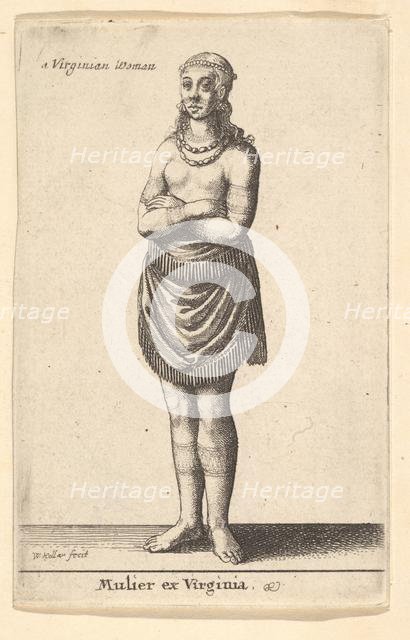 Woman of Virginia, ca. 1643. Creator: Wenceslaus Hollar.