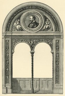 Design for a lunette with portrait of Prince Albert, c1863, (1881).  Creator: A Reid.