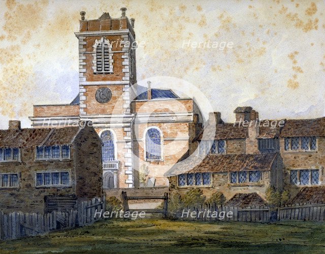 Church of St Matthew, Bethnal Green, London, c1815. Artist: William Pearson