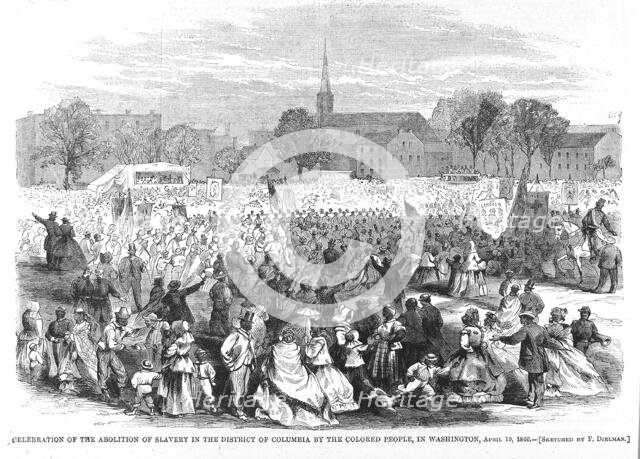 Celebration of The Abolition of Slavery in the District of Columbia by the..., April 19, 1866. Creator: Frederick Dielman.