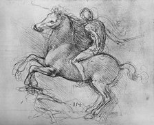 'A Horseman Trampling on a Fallen Foe', c1480 (1945). Artist: Leonardo da Vinci.