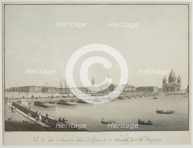 View of the Saint Isaac's Bridge in Petersburg.