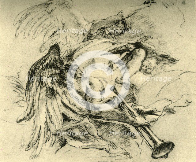 'Group of Angels', c1754, (1928). Artist: Giovanni Battista Tiepolo.