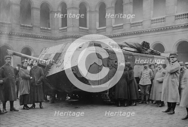 New type French Tank, camouflaged, 1917 or 1918. Creator: Bain News Service.