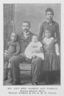 Mr. And Mrs. Gaskin and family; Benton Harbor, Mich.; Earnest workers in the A. M. E. Church, 1907. Creator: Unknown.