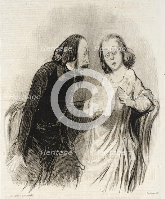 Un Article louangeur, 1845. Creator: Honore Daumier.