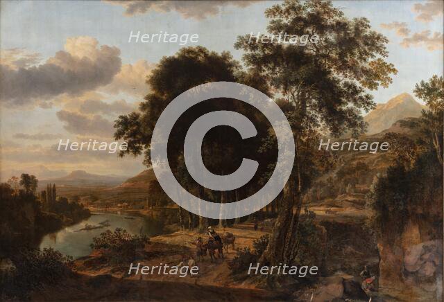 Southern Landscape, Sunset, 1644-1685. Creators: Johannes Lingelbach, Jan Hackaert.