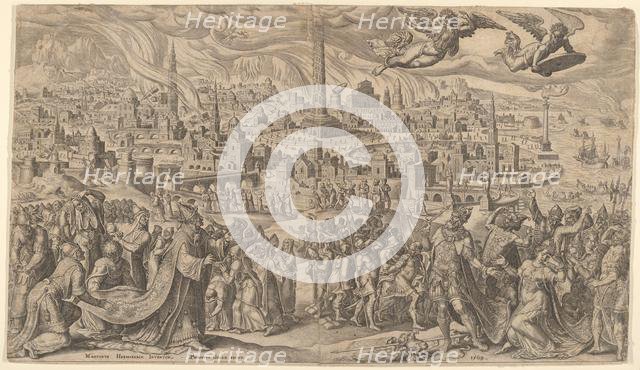 The Fall of Babylon, 1569. Creator: Philip Galle.