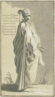 Young Woman Standing, Turned to the Right, 1724. Creator: Anton Maria Zanetti.