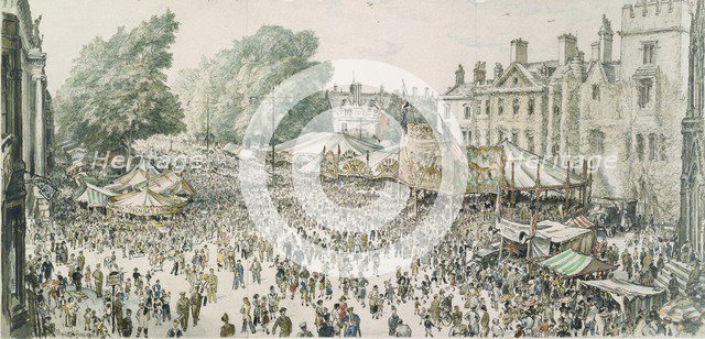 St Giles' Fair, from a Window of the Randolph Hotel, 1945. Artist: David Muirhead Bone.