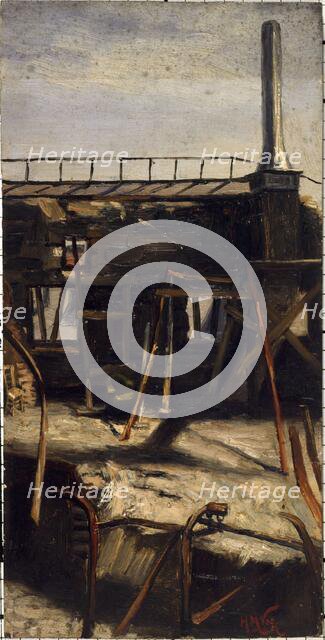 Roofs of the Opera-Comique, after the fire of May 15, 1887, place Boieldieu, 2nd arrondiss..., 1887. Creator: Henri-Martin Vos.