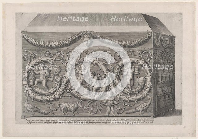 Speculum Romanae Magnificentiae: Decorated Sarcophagus with Arabesques, 1553., 1553. Creator: Anon.
