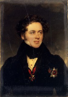 Portrait of Count Alexey Alexeyevich Perovsky (1787-1837), writer Antony Pogorelsky, 1827. Artist: Daffinger, Moritz Michael (1790-1849)