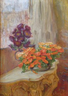 Asters and marigolds, (c1900s). Creator: Ida Eléonora de Schulzenheim.