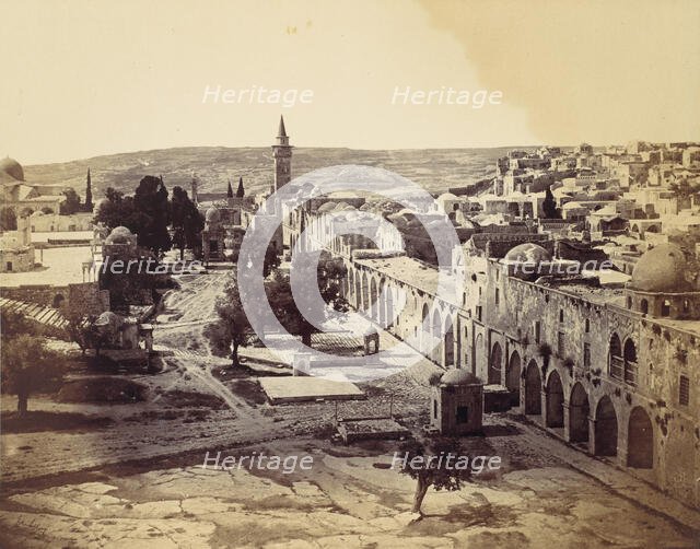 Jerusalem, Court of the Mosque of Omar, 1857. Creator: John Anthony.