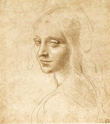 Head and shoulders of a girl, c. 1490. Creator: Leonardo da Vinci (1452-1519).