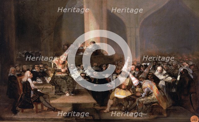  'Court of the Inquisition', 1812-1819, oil by Francisco de Goya.